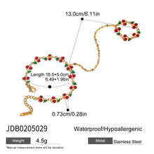 Load image into Gallery viewer, Colorful Beaded Flower Cherry Hand Chain Bracelet 8ZA6JBR149L

