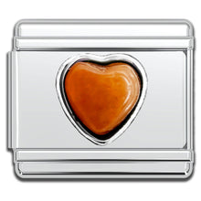 Load image into Gallery viewer, Italian Charm Bracelet Charms - Gemstone Heart Links
